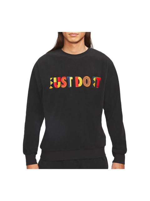 Nike Nike Round Neck Multi-Color Embroidered logo Pullover Black CW1679-010