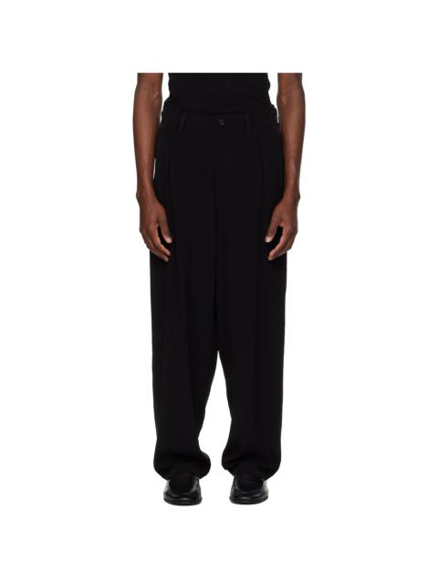 Yohji Yamamoto Black TA Tuxedo 1 Tuck Trousers