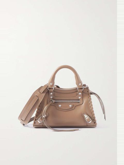 Neo Cagole XS studded crinkled-leather tote