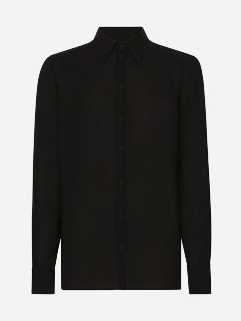 Dolce & Gabbana Martini-fit stretch charmeuse shirt