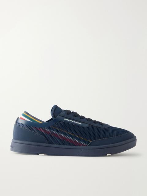 ORLEBAR BROWN Larson Striped Mesh and Canvas Sneakers Navy