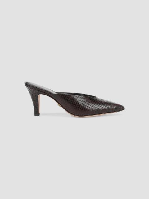 VERONICA BEARD Women's Rochelle 75MM Snake-Embossed Leather Mules - Espresso