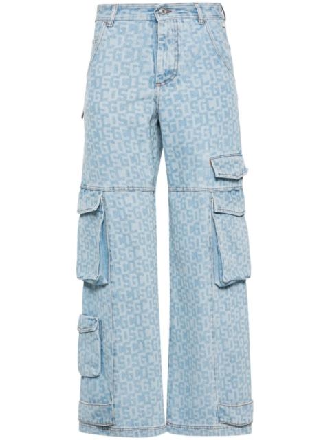 GCDS logo-print cargo jeans