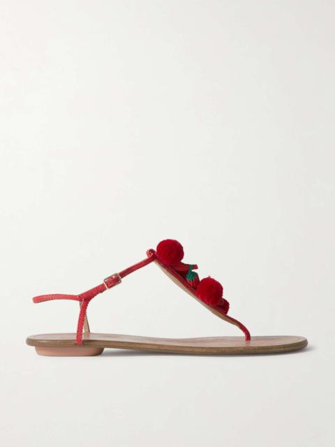 Chilli embellished raffia sandals