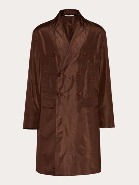 Valentino WASHED SILK DOUBLE BREASTED COAT