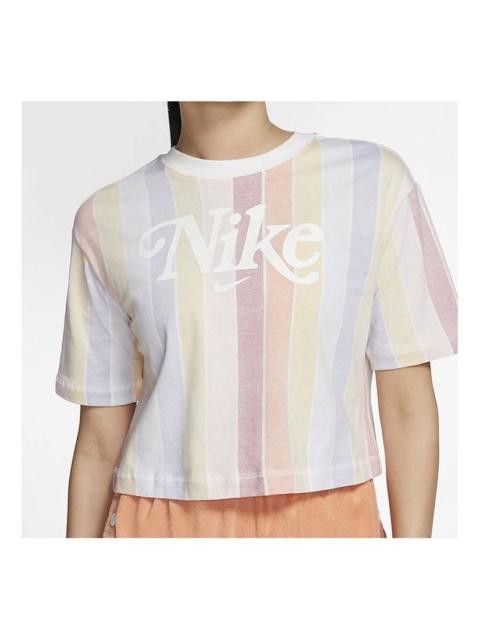 Nike (WMNS) Nike SPORTSWEAR Colorblock Short Sleeve Stripe Colorblock Multi-color CJ2503-100