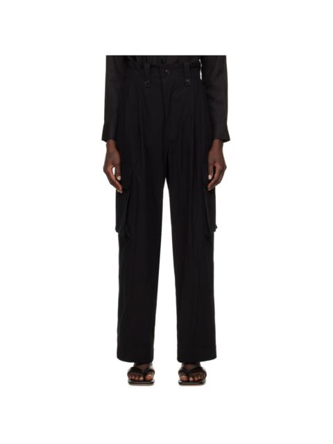 Y's Black Bellows Pocket Trousers