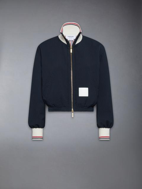 Thom Browne WOOL SEERSUCKER ZIP UP TRACK JACKET