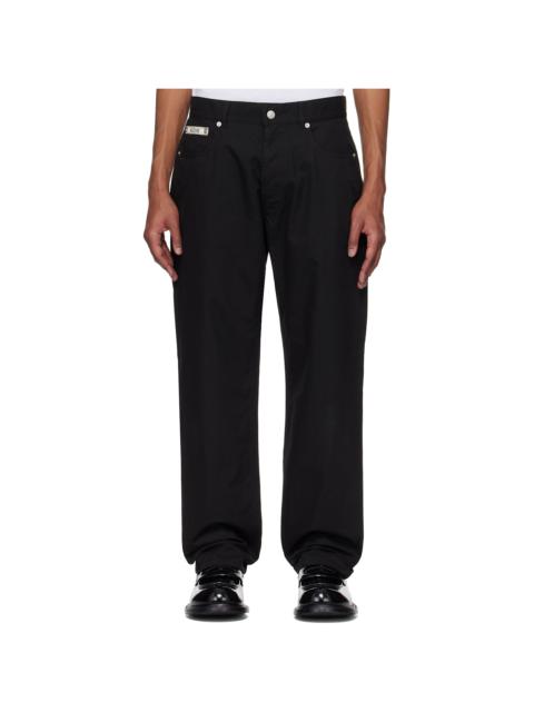 Moschino Black Cotton Nylon Cloth Trousers