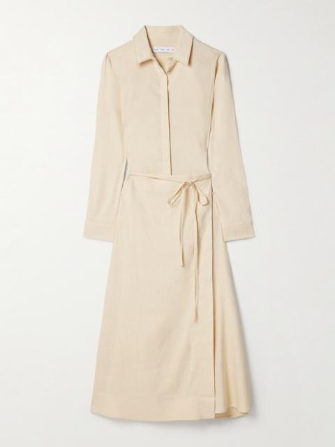 Proenza Schouler Lato Linen-blend Midi Wrap Dress