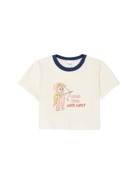 heritage cotton cropped graphic T-shirt