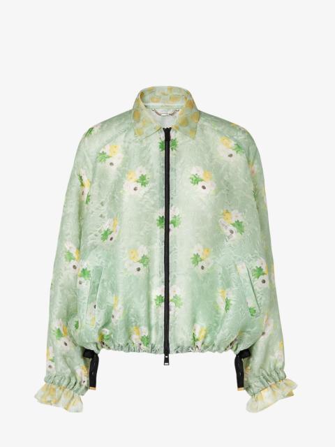 FENDI Blouson Light green organza lace bomber jacket