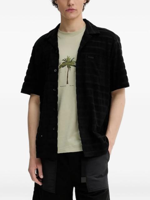 HUGO striped-towelling shirt