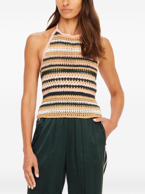 THE UPSIDE Bohemia Sal crochet striped halter-neck top