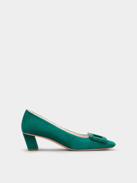 Roger Vivier Belle Vivier Stone Buckle Pumps in Suede