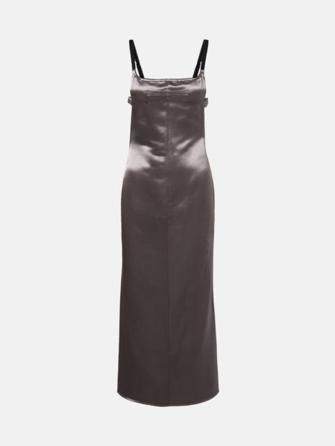 THE ATTICO Open-back satin midi dress