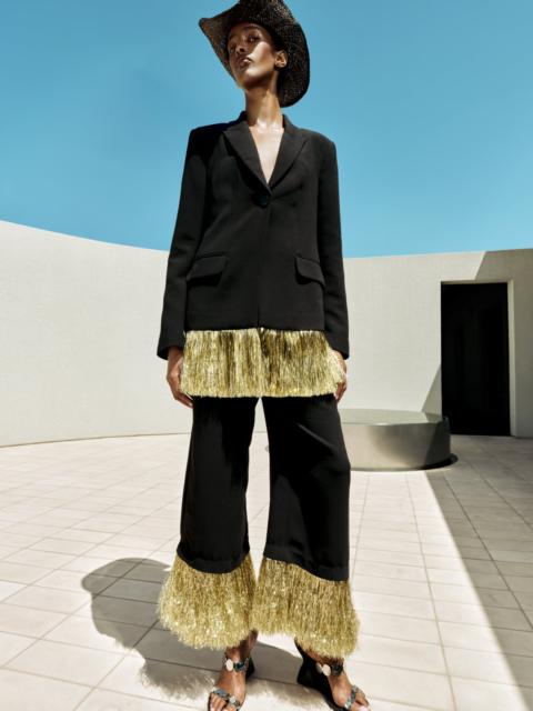 SIMONMILLER Odette Crepe Fringe Blazer In Black