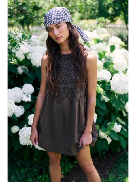 FREE PEOPLE Maisie Smocked Denim Mini Dress