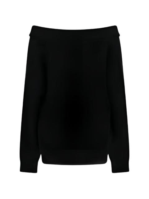 Valentino off-shoulder ribbed-knit sweater