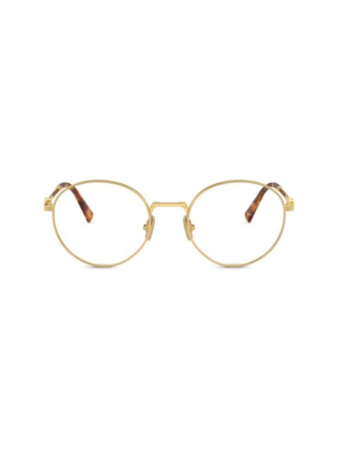 metallic round-frame glasses