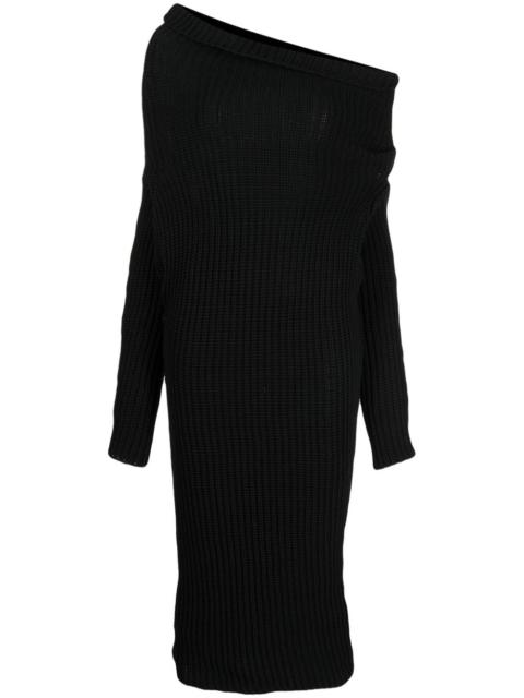 A.W.A.K.E. MODE asymmetric wool-blend midi dress