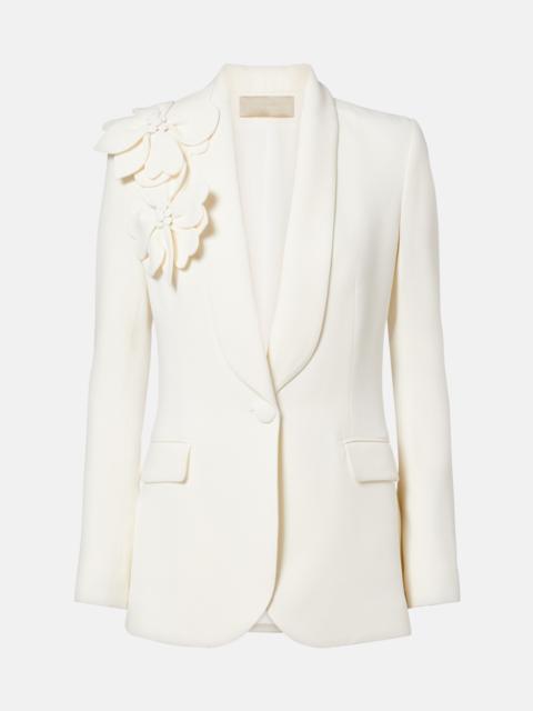 ELIE SAAB Floral-appliqué cady blazer