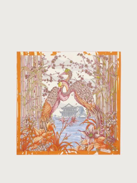 FERRAGAMO AIRONI PRINT SILK FOULARD
