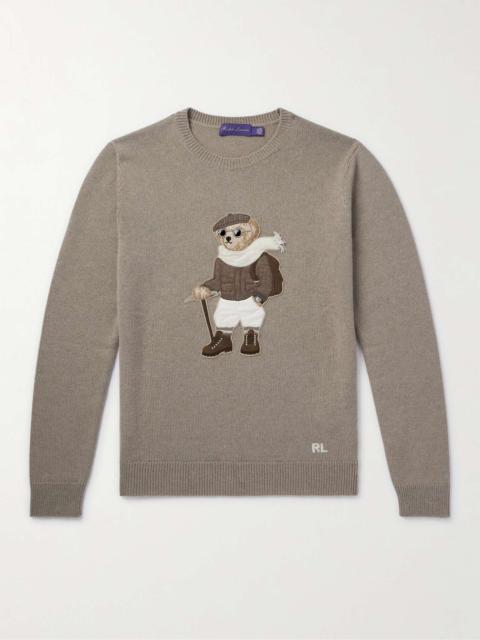 Ralph Lauren Appliquéd Intarsia Cashmere Sweater