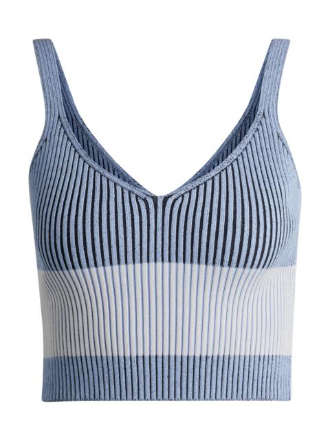 BOSS V-NECK VEST TOP IN A RIBBED KNIT