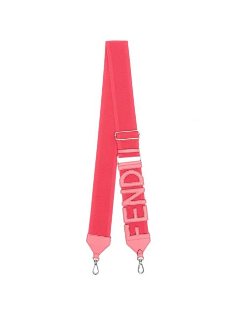 FENDI logo-embroidered leather shoulder strap
