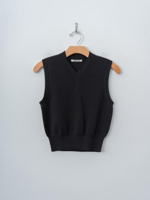 AURALEE Flat Yarn Rib Knit Vest - Black