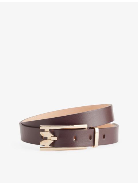 Victoria Beckham Dorian Double Pin-Buckle Leather Belt