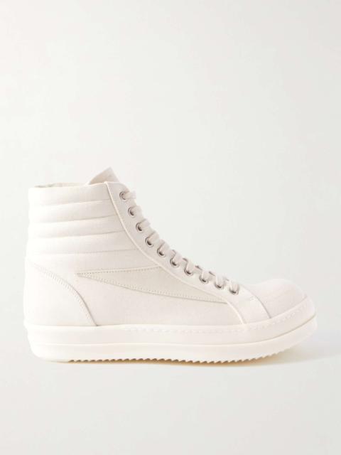 Rick Owens Vintage Suede-Trimmed Canvas High-Top Sneakers