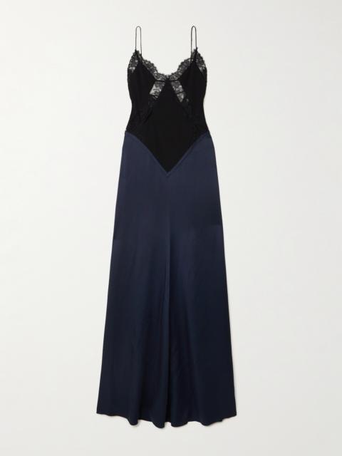 Victoria Beckham Lace-trimmed Crepe And Satin-crepe Gown