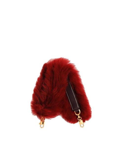 Dolce & Gabbana shearling and palmellato calfskin bag shoulder strap