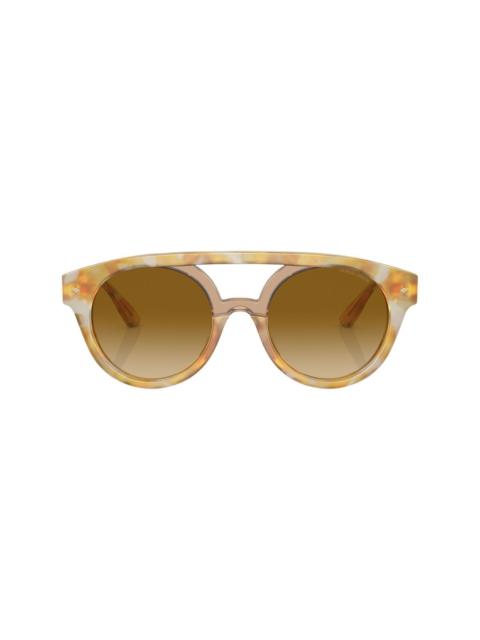 GIORGIO ARMANI tortoiseshell-effect rounded sunglasses
