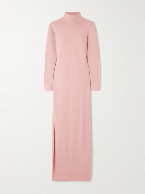 SIEDRÉS Embroidered Stretch-knit Turtleneck Maxi Dress