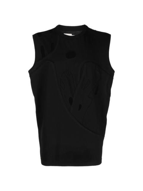 FENG CHEN WANG distressed-effect cotton vest