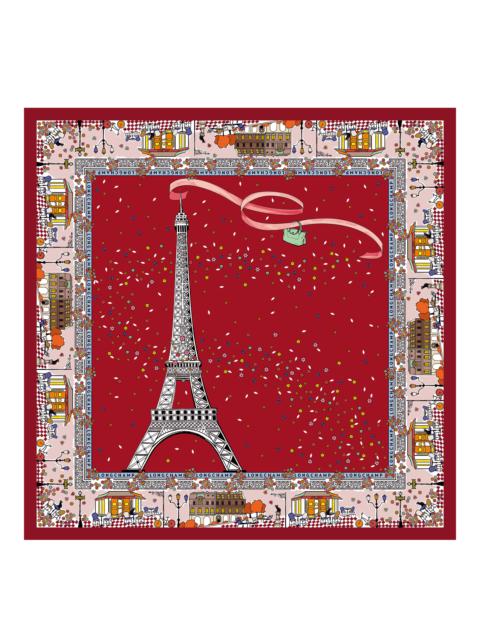 Longchamp Le Pliage in Paris Silk scarf Tomato - Silk
