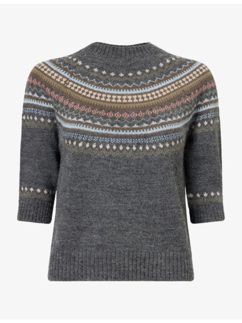 WEEKEND Max Mara Fair-Isle Round-Neck Wool Jumper