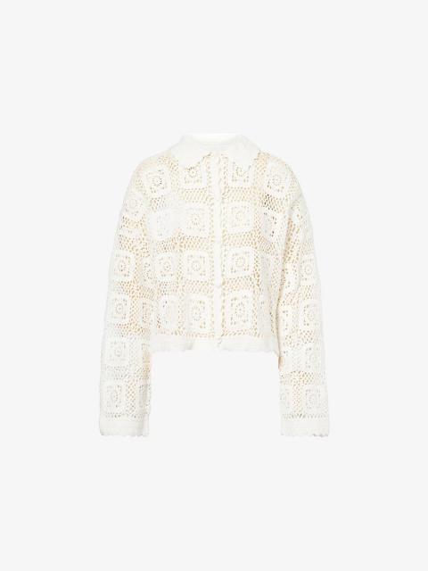 Holzweiler Rosie Crochet Cotton-Knit Cardigan