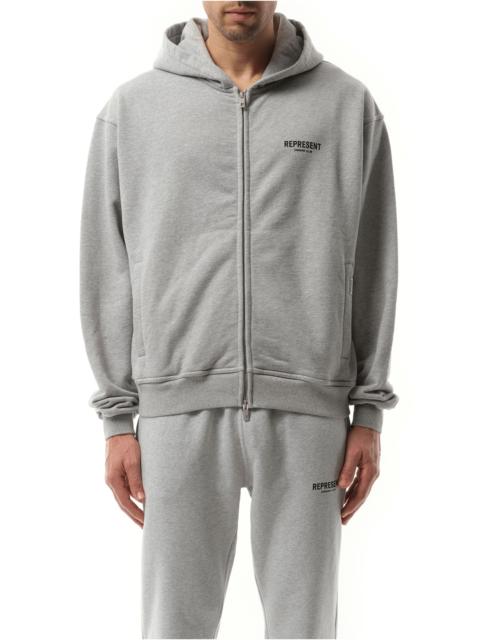 REPRESENT Represent Owners Club Zip Hoodie in Ash Grey/Black