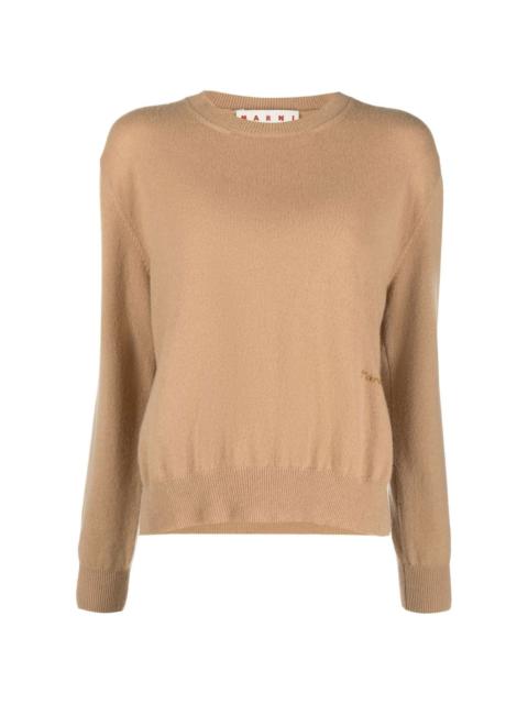 logo-embroidered cashmere jumper