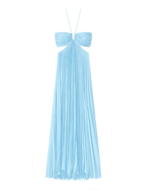 A.L.C. Moira Satin Pleated Maxi Dress