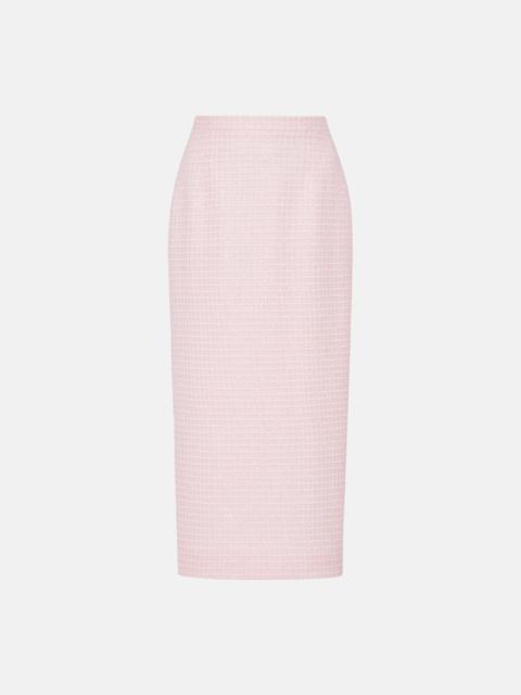 Alessandra Rich SEQUIN CHECKED TWEED MIDI SKIRT