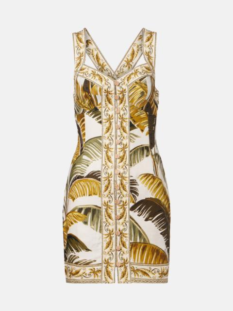 FARM RIO Printed linen shirt dress