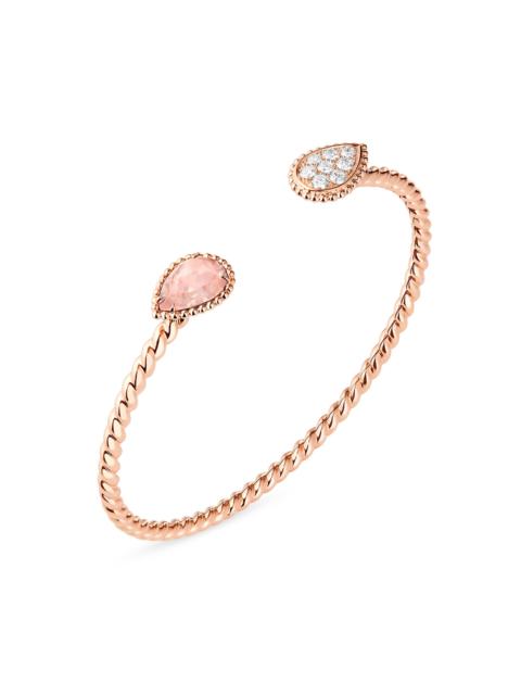 Boucheron Women's Serpent Bohème 18K Rose Gold, 1.36 TCW Diamond & Pink Quartz Cuff Bracelet - Rose Gold