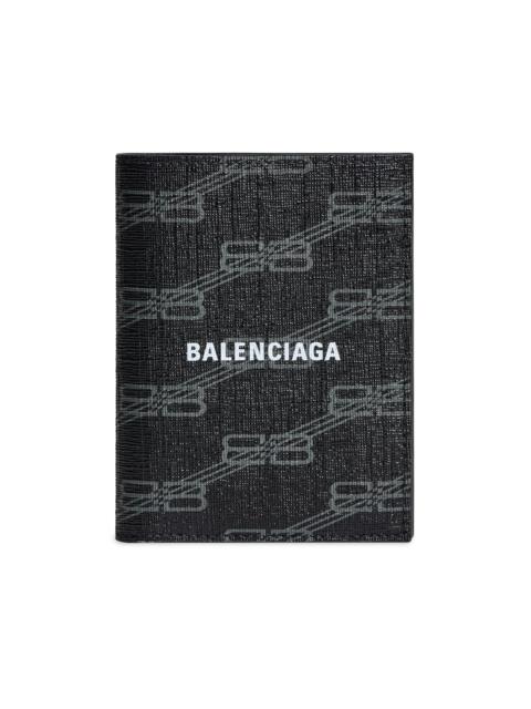 BALENCIAGA Men's Signature Vertical Bifold Wallet - Black Grey
