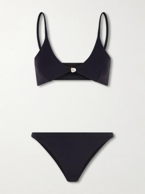 SARA CRISTINA Luna Pearl-embellished Bikini