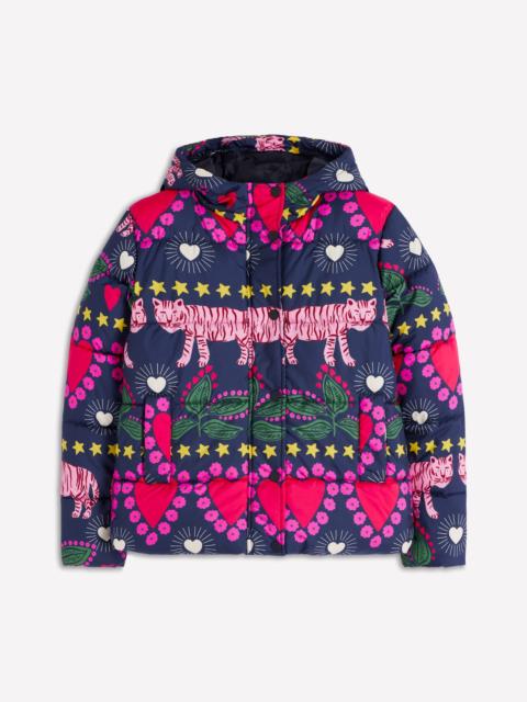 BODEN Padded Puffer Coat-French Navy, Embellished Tiger